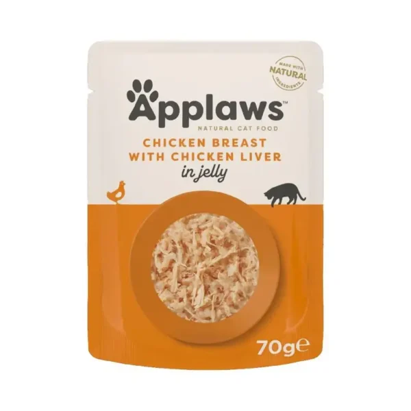 Applaws Adult Cat Wet Food Pouch - Chicken with Liver in Jelly (70g) - Pet Supply UAE
