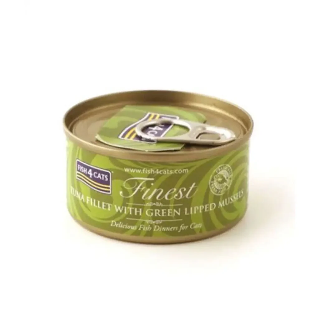 Fish4Cats Finest Tuna Fillet with Green-Lipped Mussel (70g Tin) - Pet Supply UAE