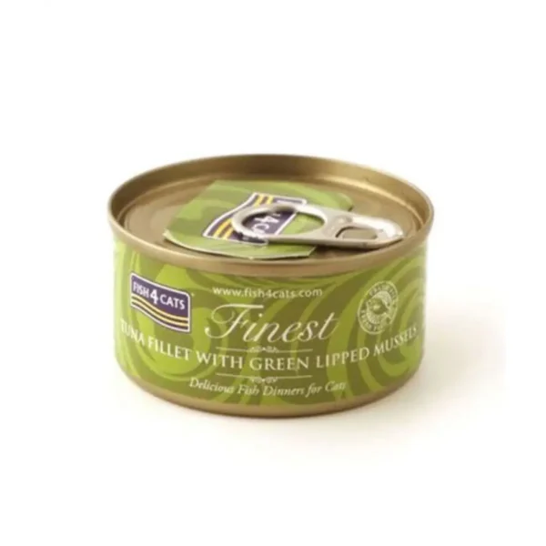 Fish4Cats Finest Tuna Fillet with Green-Lipped Mussel (70g Tin) - Pet Supply UAE