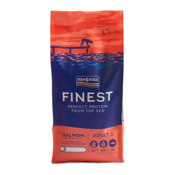 Fish4Dogs Finest Salmon Large Kibble Adult Dry Dog Food (12kg) - Pet Supply UAE