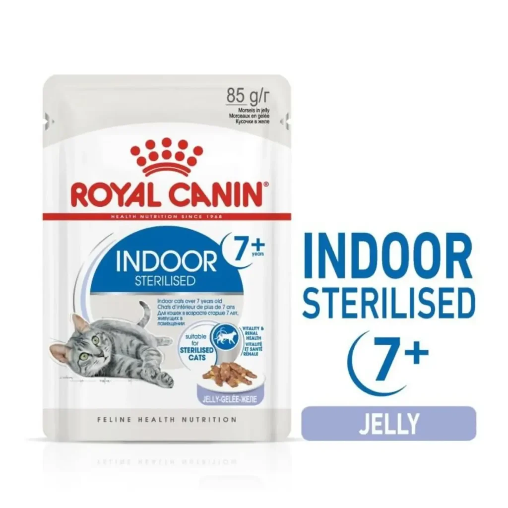 Royal Canin Feline Health Indoor Sterilised in Jelly 7+ (12x85g) - Pet Supply UAE