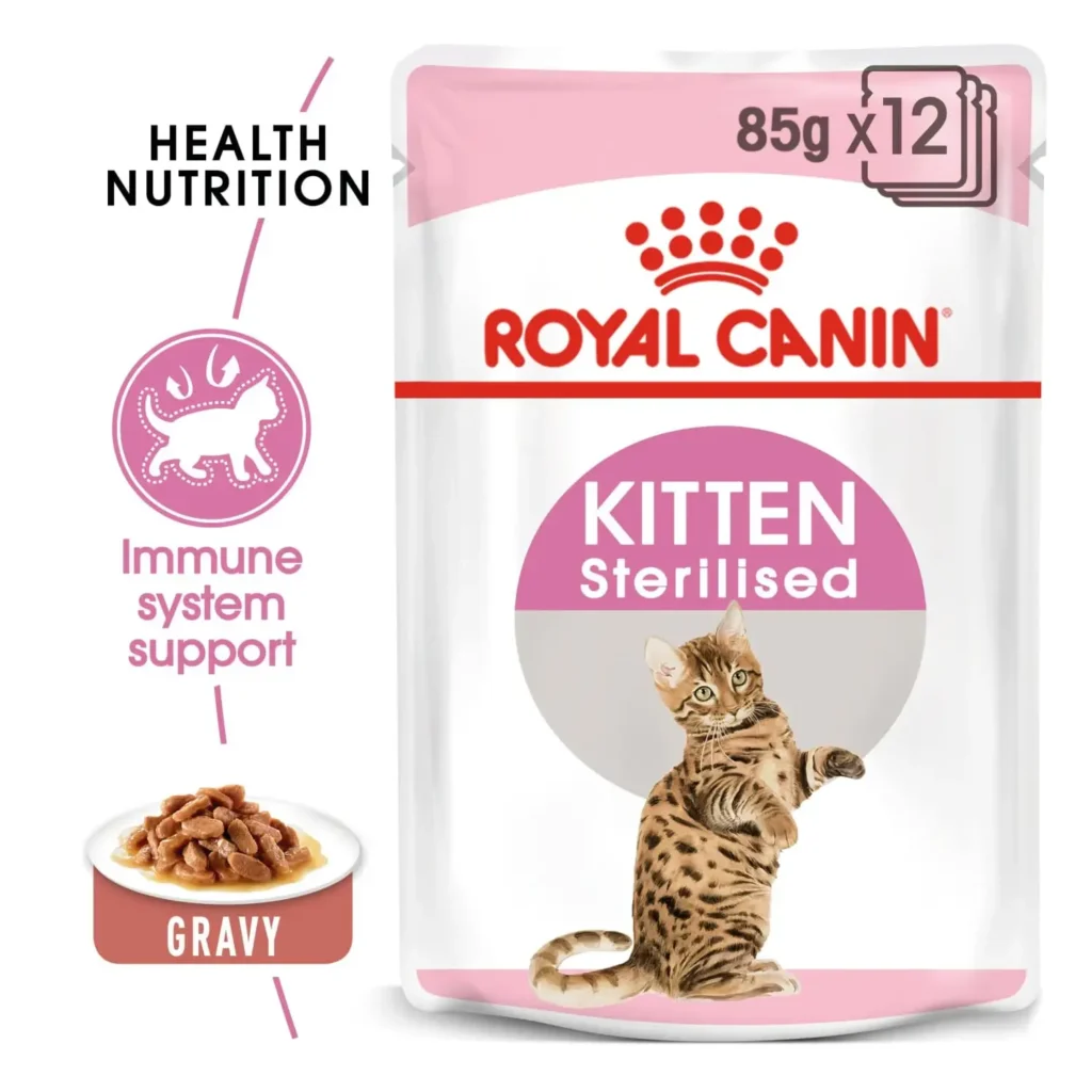 Royal Canin Feline Health Nutrition Sterilised Kitten in Gravy (12x85g) - Pet Supply UAE