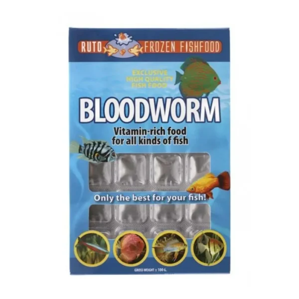 Ruto Frozen Bloodworm Blister 100g - Pet Supply UAE