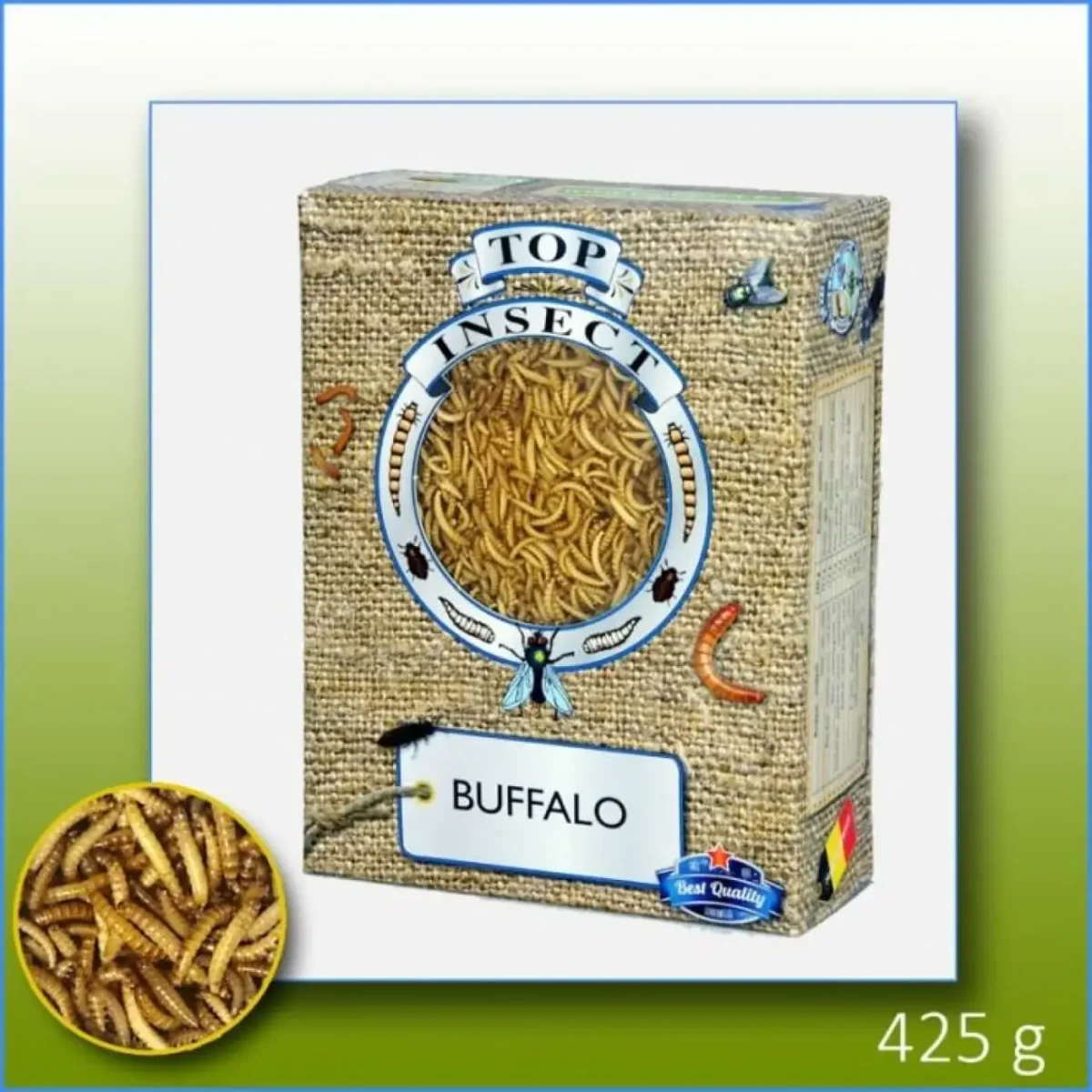 Topinsect Frozen Buffaloworms 1L (425g) - Pet Supply UAE