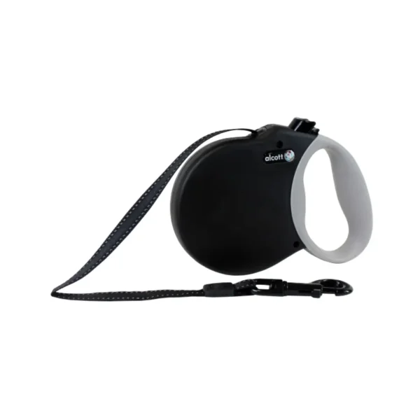 Alcott Reflective Retractable Leash Black - Pet Supply UAE