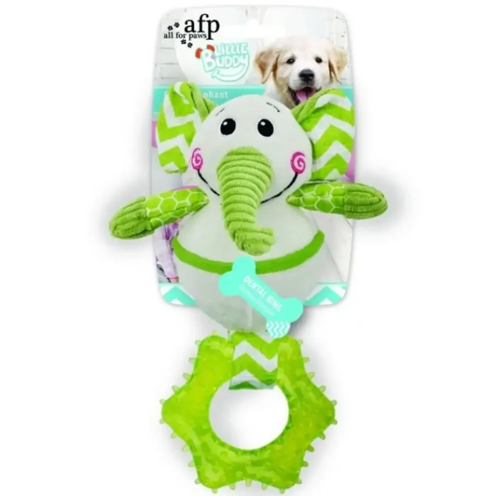 all-for-paws-little-buddy-goofy-elephant-–-soft-puppy-toy-with-chewy-dental-ring-pet-supply-uae