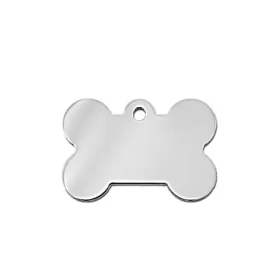 Bone Pet Tag - Chrome Silver - Pet Supply UAE