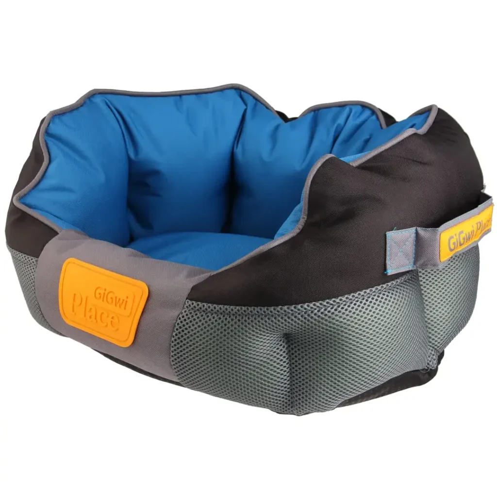 GiGwi Place Soft Canvas Bed - Blue & Grey - Pet Supply UAE