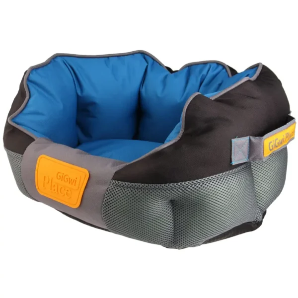 GiGwi Place Soft Canvas Bed - Blue & Grey - Pet Supply UAE