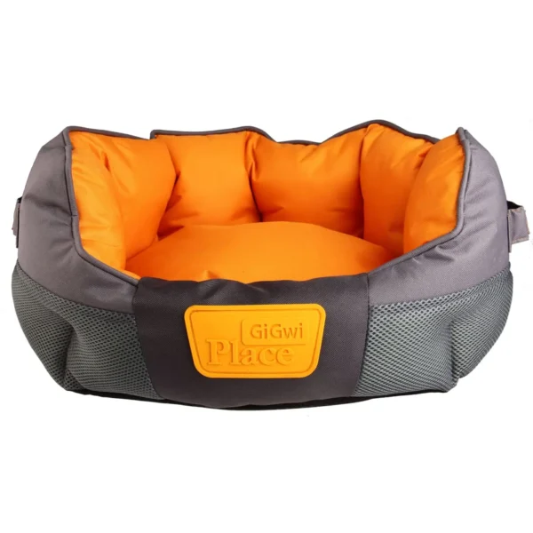 GiGwi Place Soft Canvas Bed - Orange & Grey - Pet Supply UAE